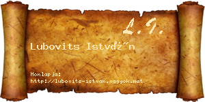Lubovits István névjegykártya